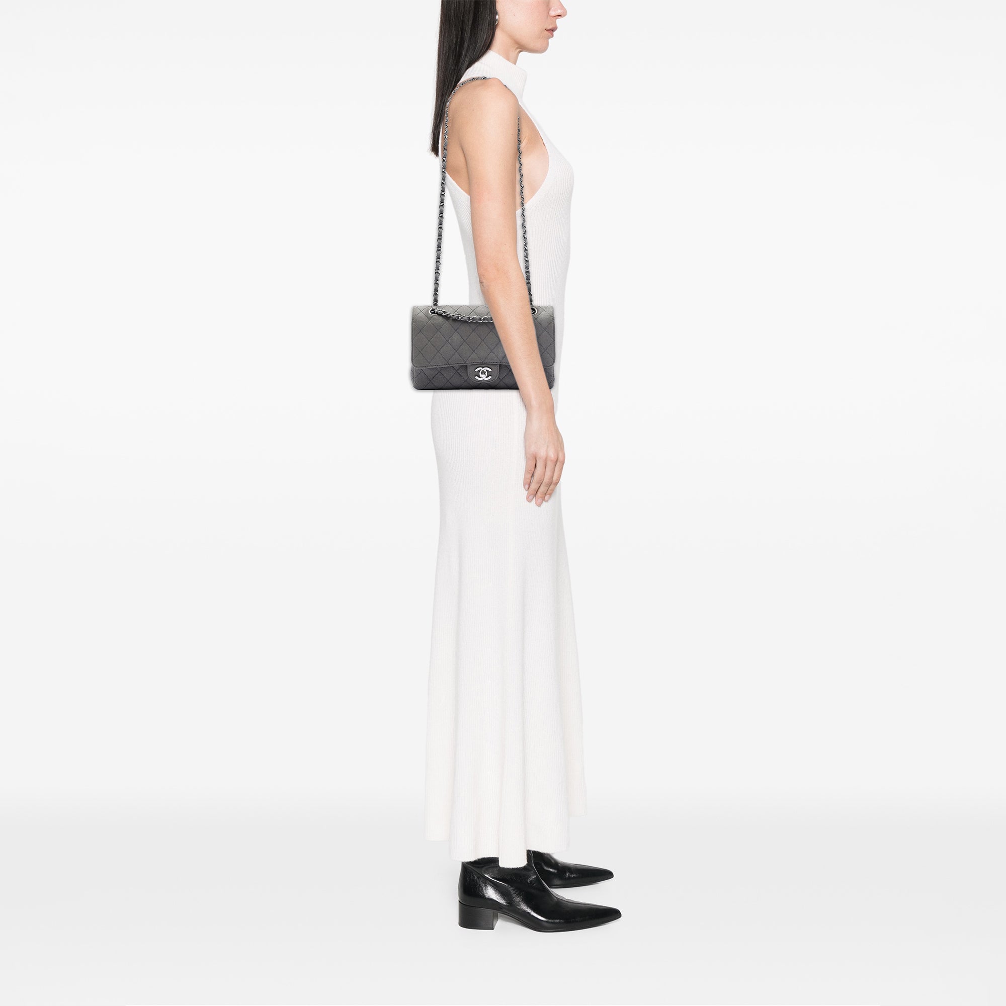 Medium Classic Suede Double Flap - Image 7