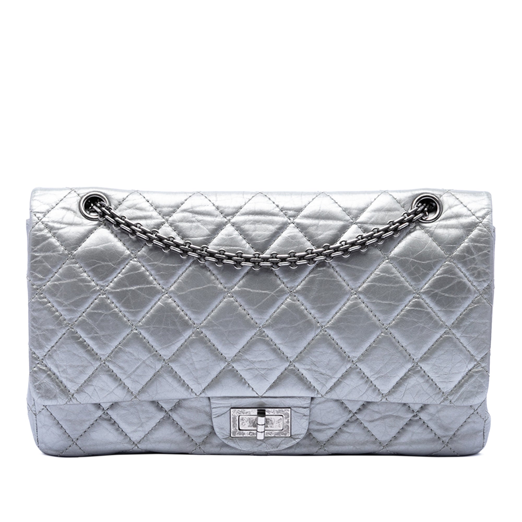 Quilted Metallic Aged Calfskin Reissue 2.55 Double Flap 227 - Image 1