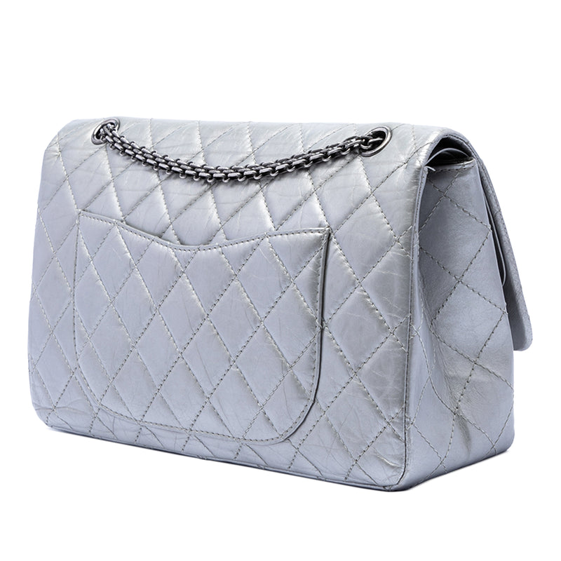 Quilted Metallic Aged Calfskin Reissue 2.55 Double Flap 227 - Image 2