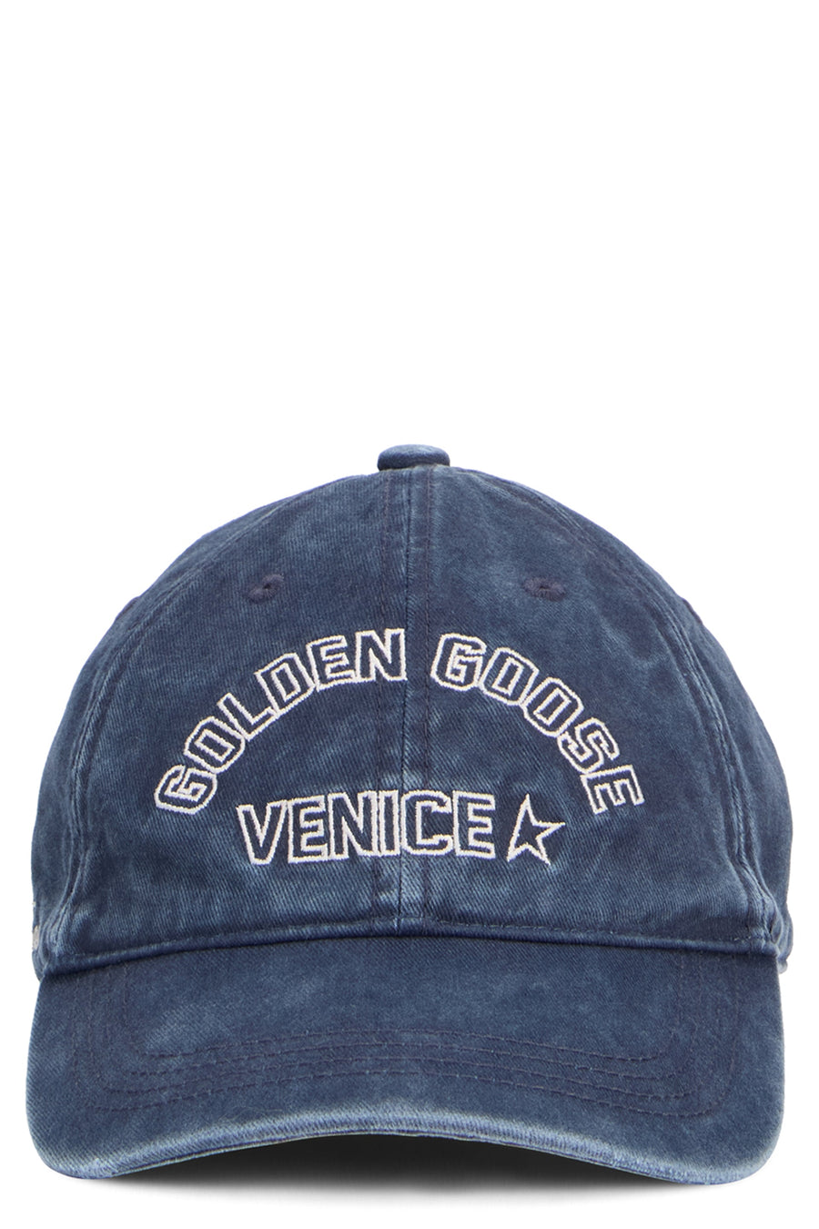 Golden Goose Gup02837 Embroidered Logo Baseball Cap — Navy Cotton Caps