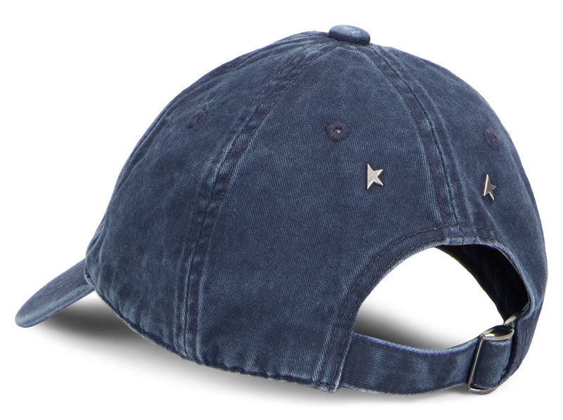 Golden Goose Gup02837 Embroidered Logo Baseball Cap — Navy Cotton Caps