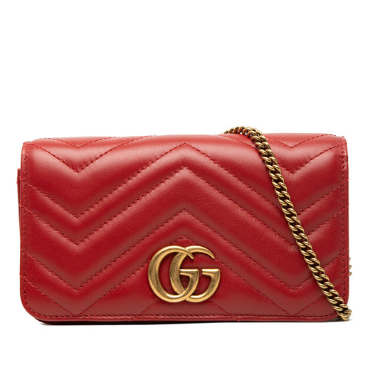 Mini GG Marmont Matelasse Calfskin Wallet On Chain - Image 1