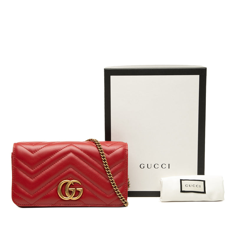 Mini GG Marmont Matelasse Calfskin Wallet On Chain - Image 7