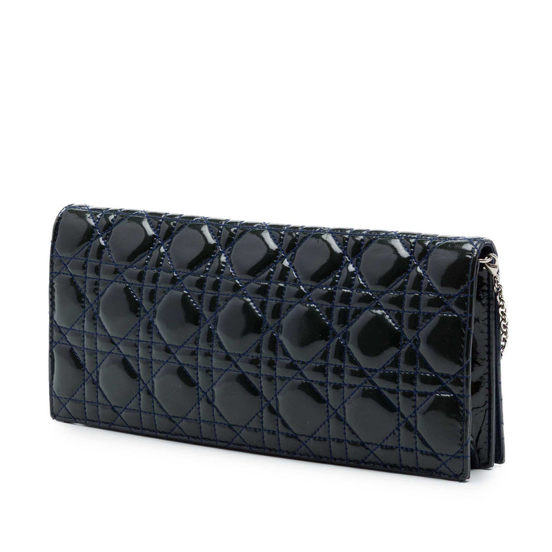 Patent Cannage Lady Dior Clutch with Chain - Image 2