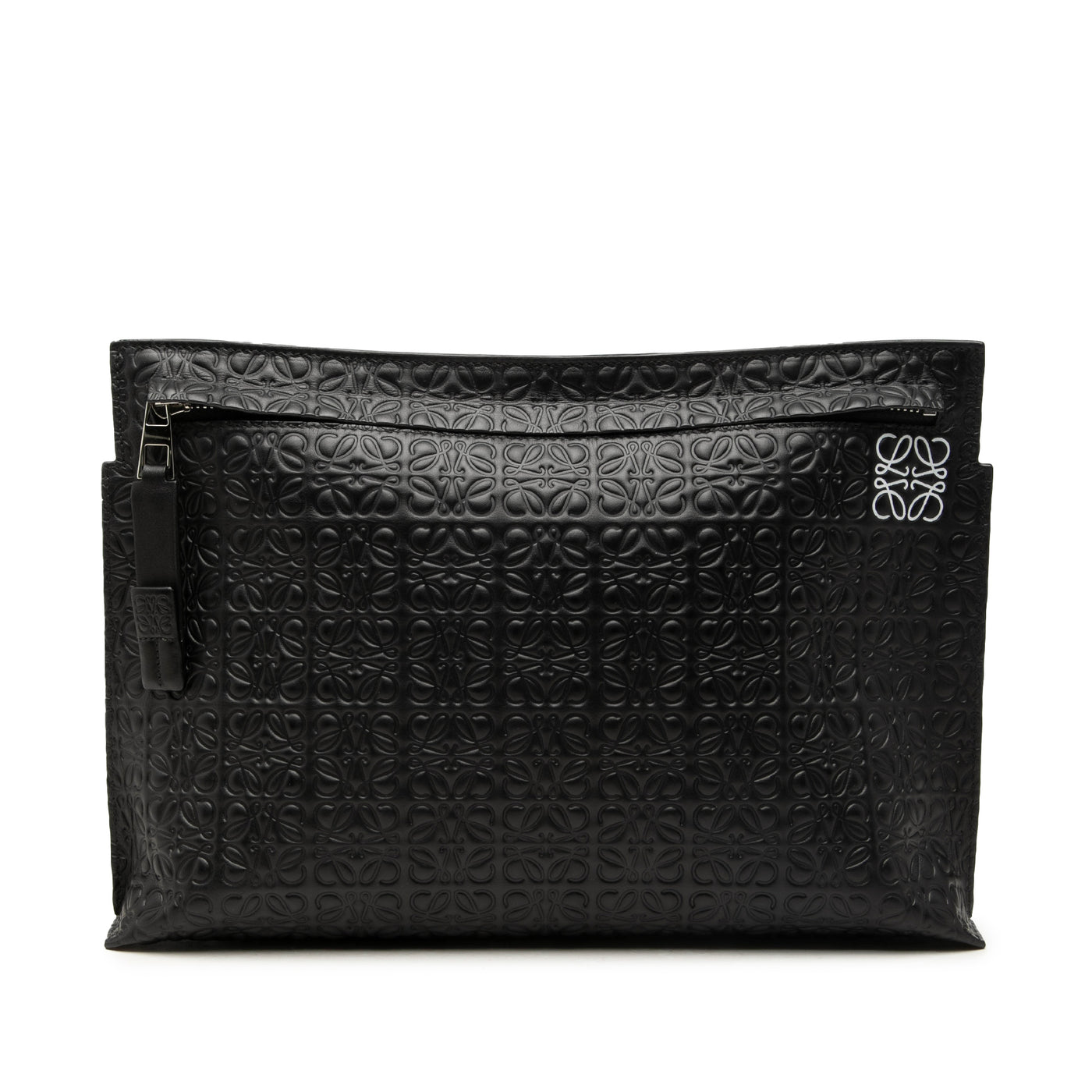 Embossed Anagram Leather Repeat T Clutch - Image 1