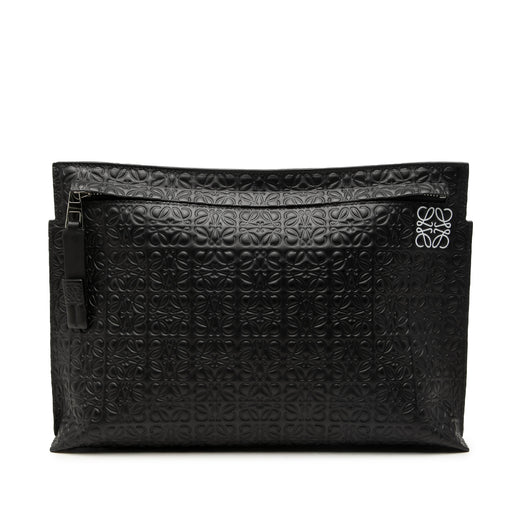 Embossed Anagram Leather Repeat T Clutch - Image 1