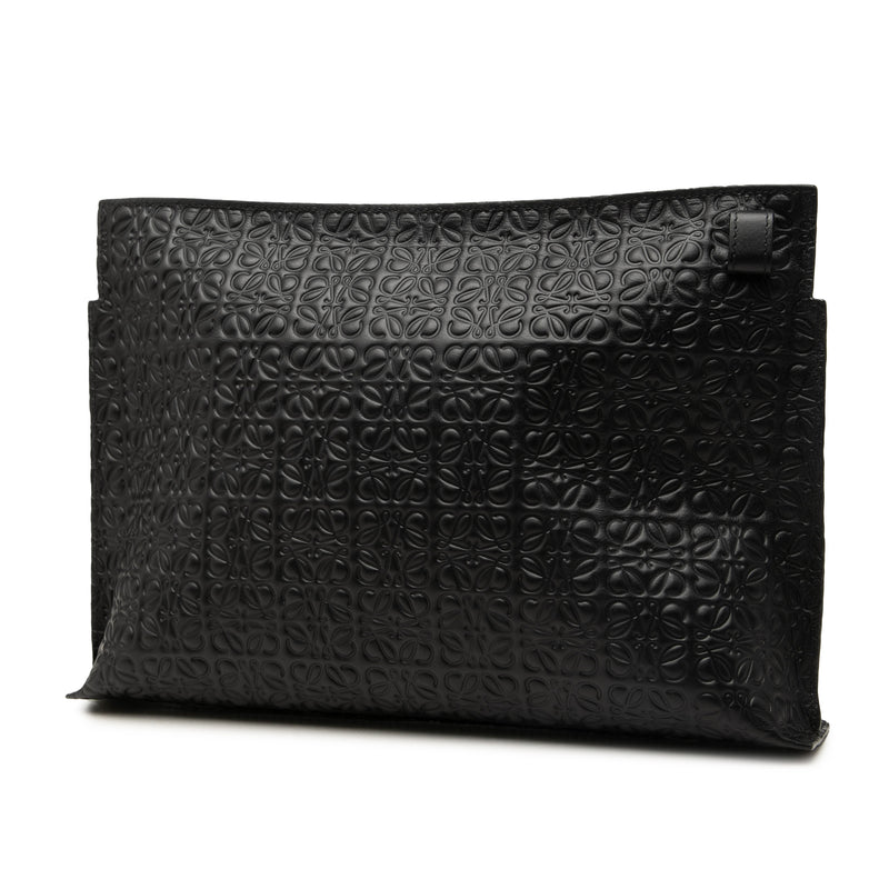 Embossed Anagram Leather Repeat T Clutch - Image 2