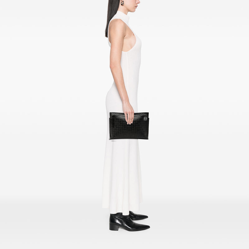 Embossed Anagram Leather Repeat T Clutch - Image 6