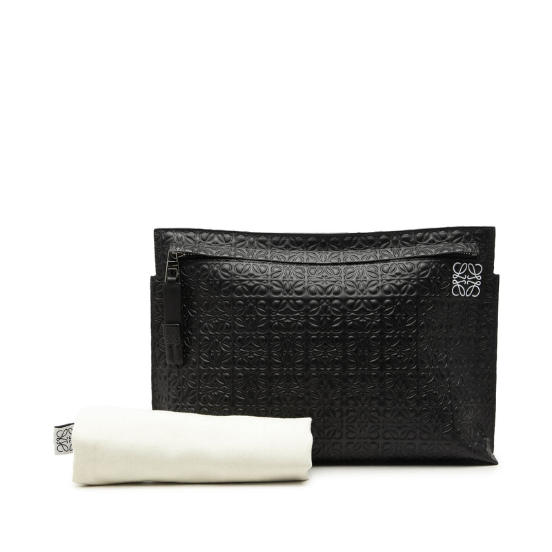 Embossed Anagram Leather Repeat T Clutch - Image 7