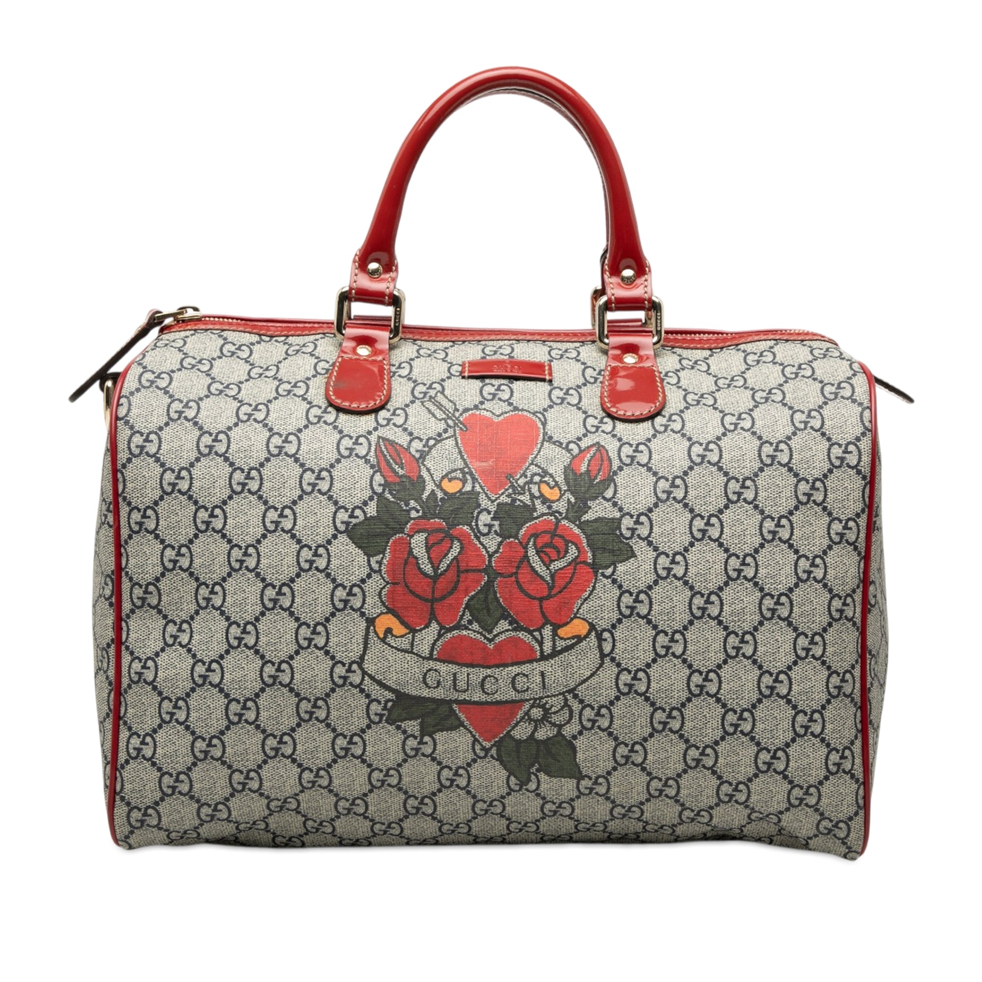 Medium GG Supreme Joy Tattoo Heart Boston Bag - Image 1