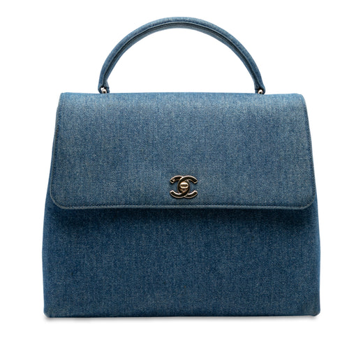 CC Denim Kelly Top Handle Bag - Image 1
