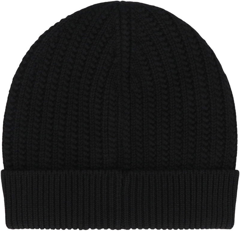 Dolce & Gabbana Gx21kz Virgin Wool Knit Beanie — Black Beanies