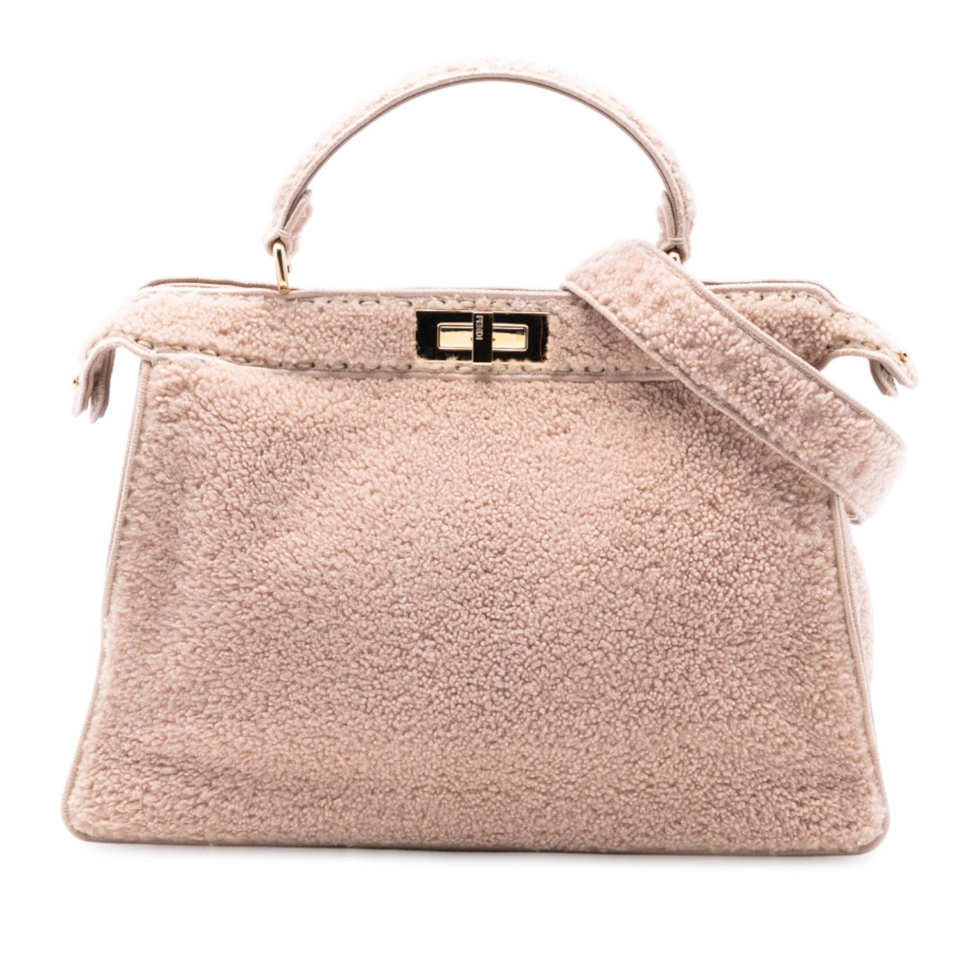 Large Shearling Peekaboo ISeeU Satchel - Image 1