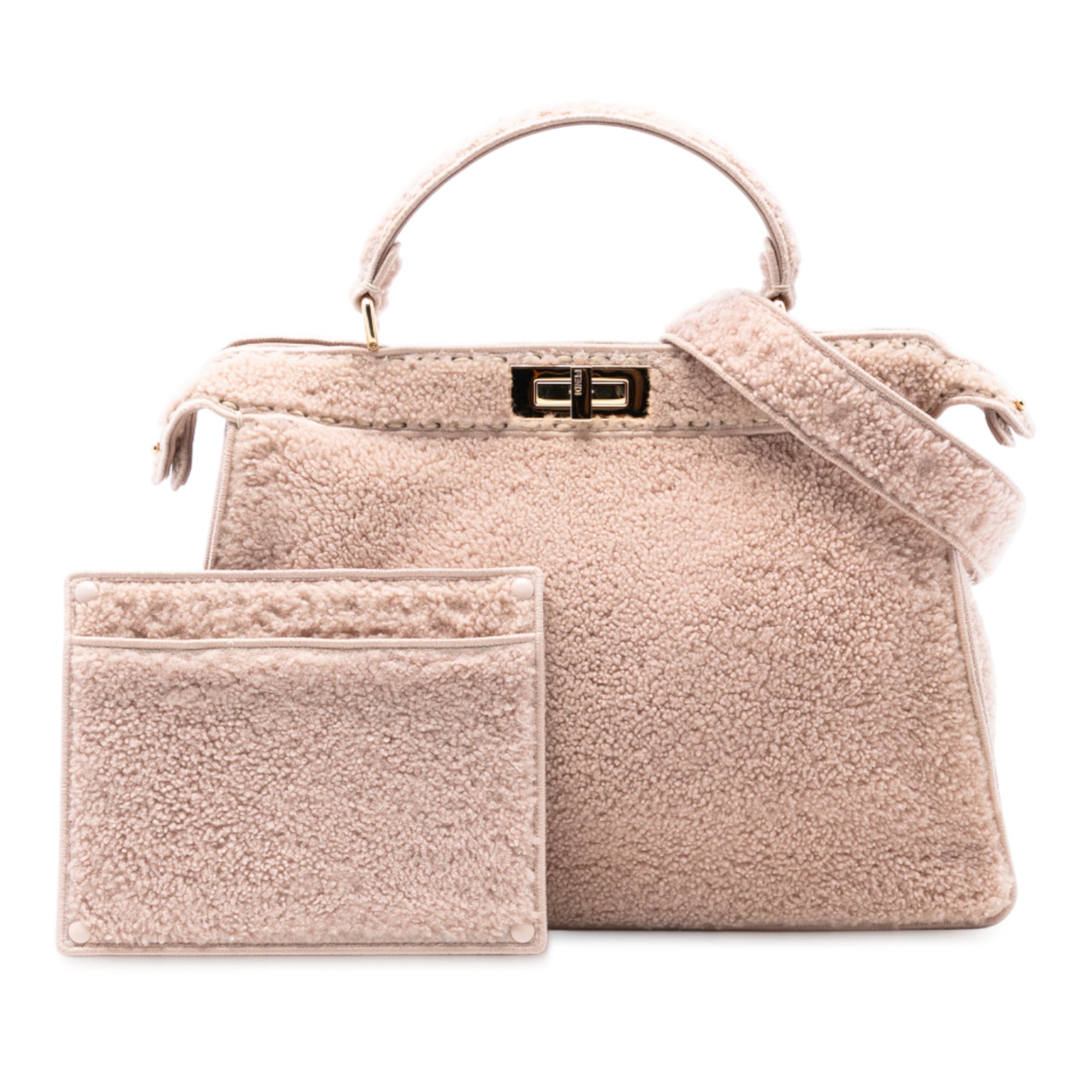Large Shearling Peekaboo ISeeU Satchel - Image 8