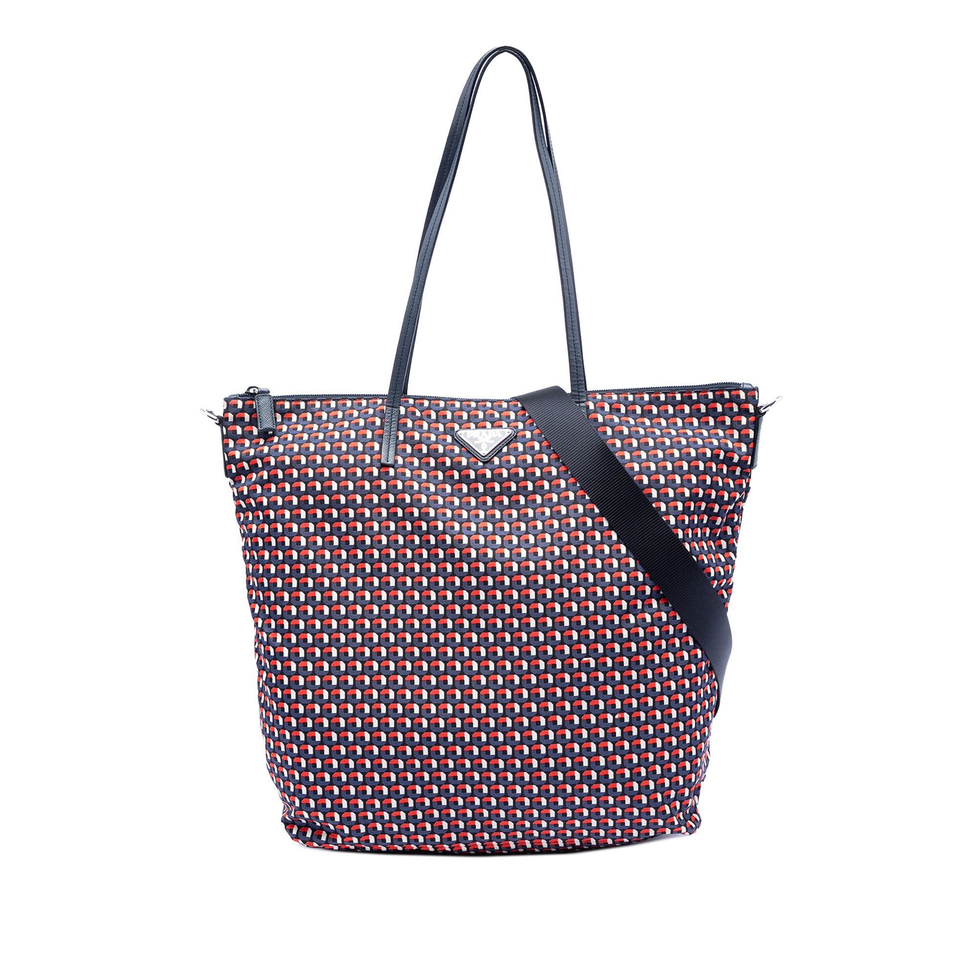 Saffiano Trimmed Tessuto Stampato Satchel - Image 1