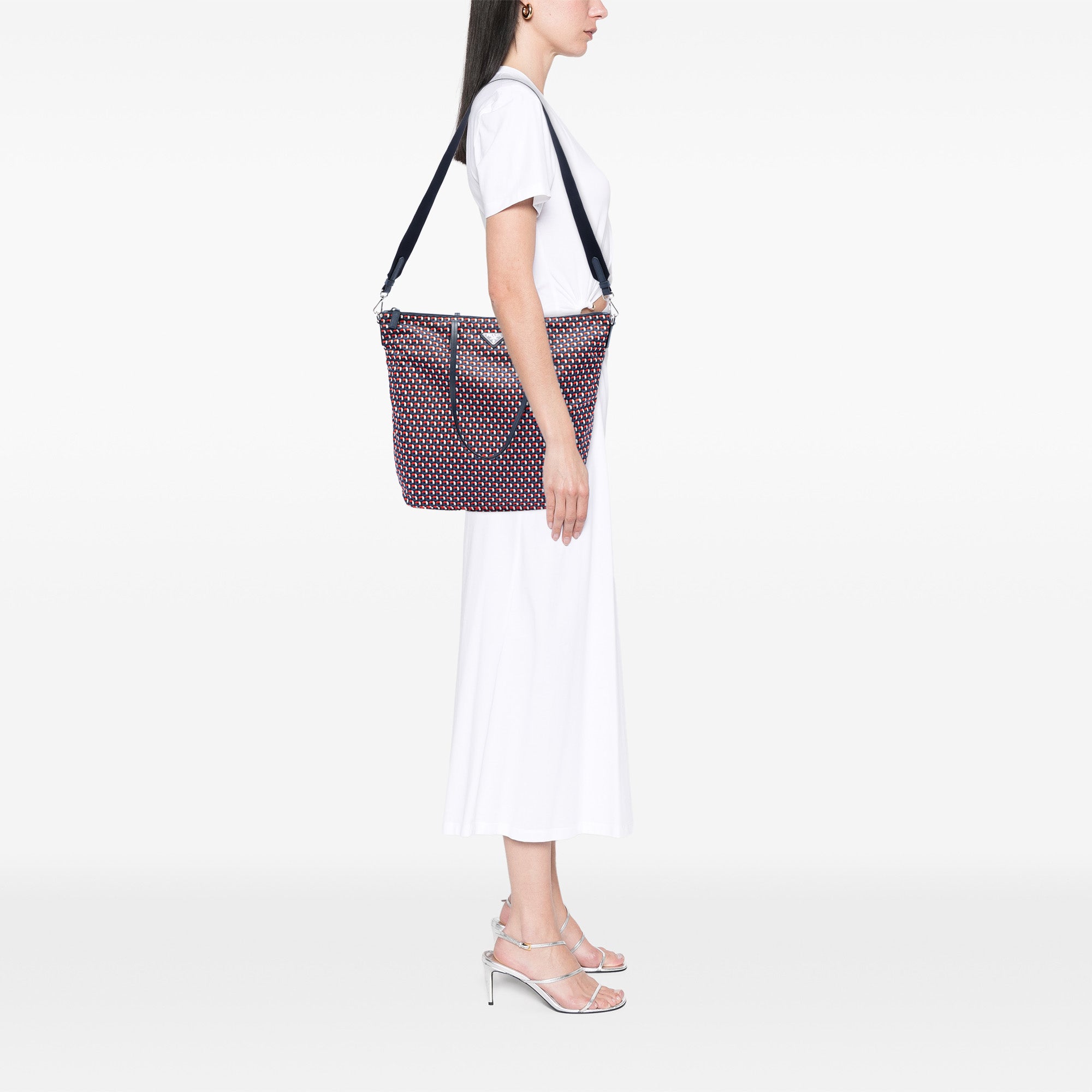 Saffiano Trimmed Tessuto Stampato Satchel - Image 6