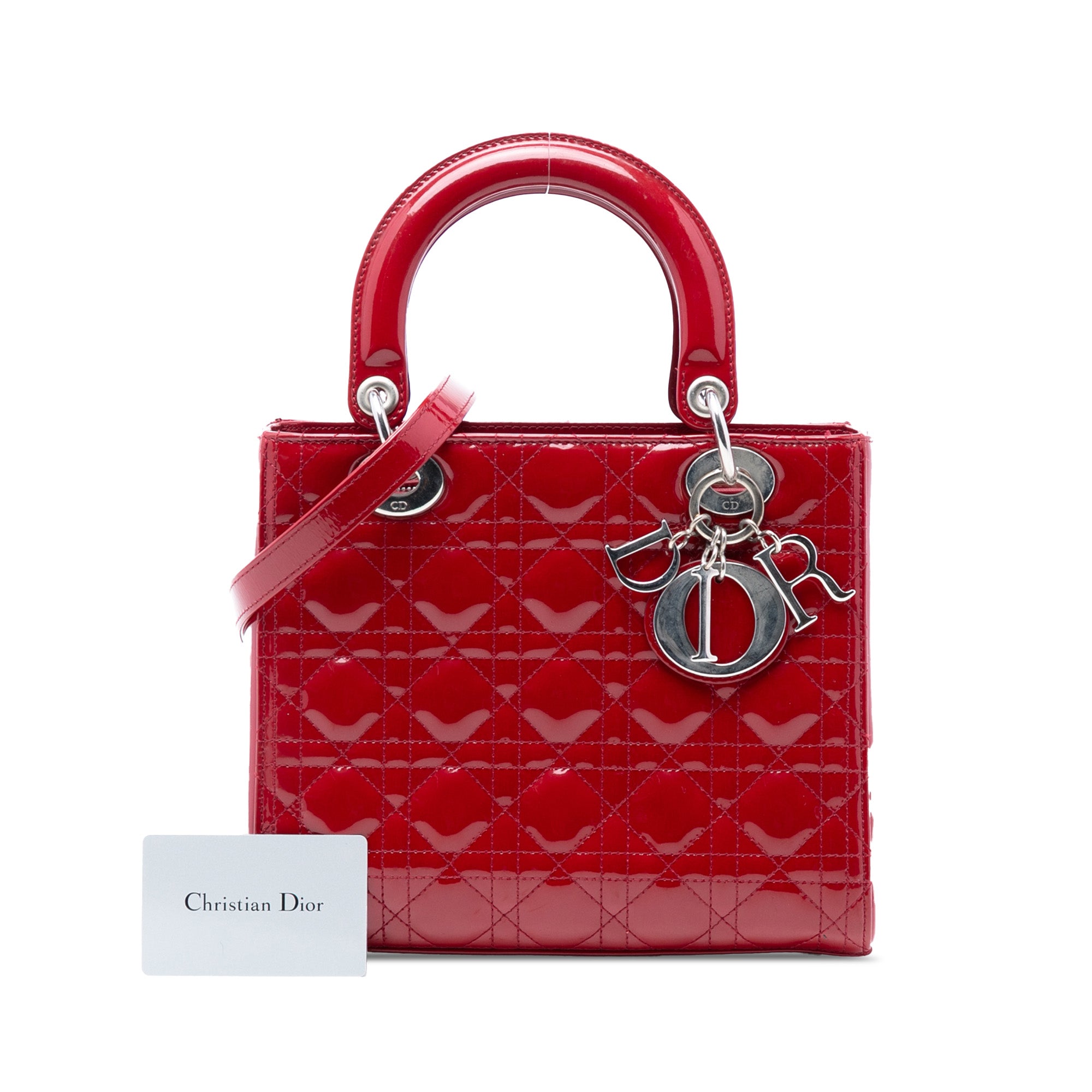 Medium Patent Cannage Lady Dior - Image 9