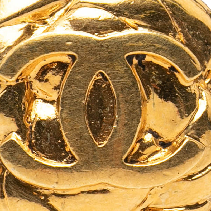 CC Quilted Gold Plated Round Clip On Earrings - Image 3