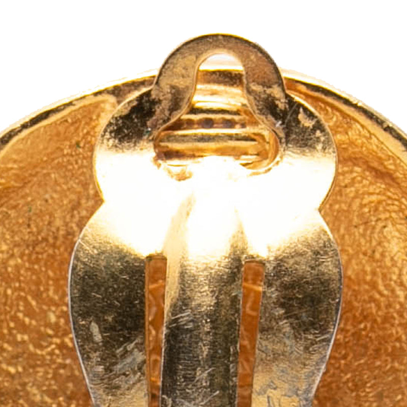CC Quilted Gold Plated Round Clip On Earrings - Image 5
