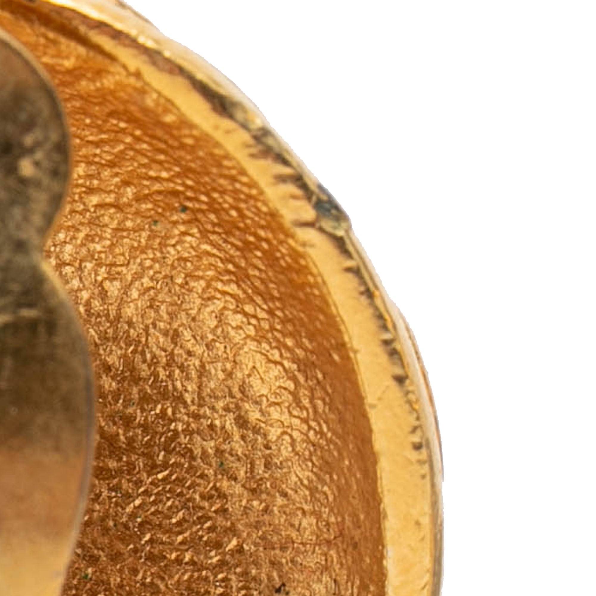 CC Quilted Gold Plated Round Clip On Earrings - Image 6
