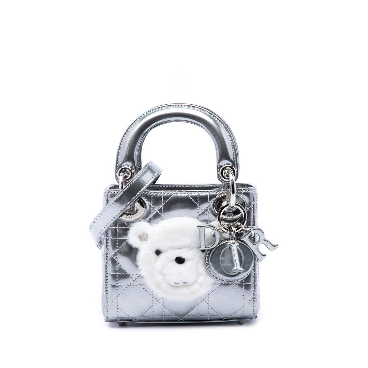 Micro Metallic Patent Cannage Bear Lady Dior - Image 1