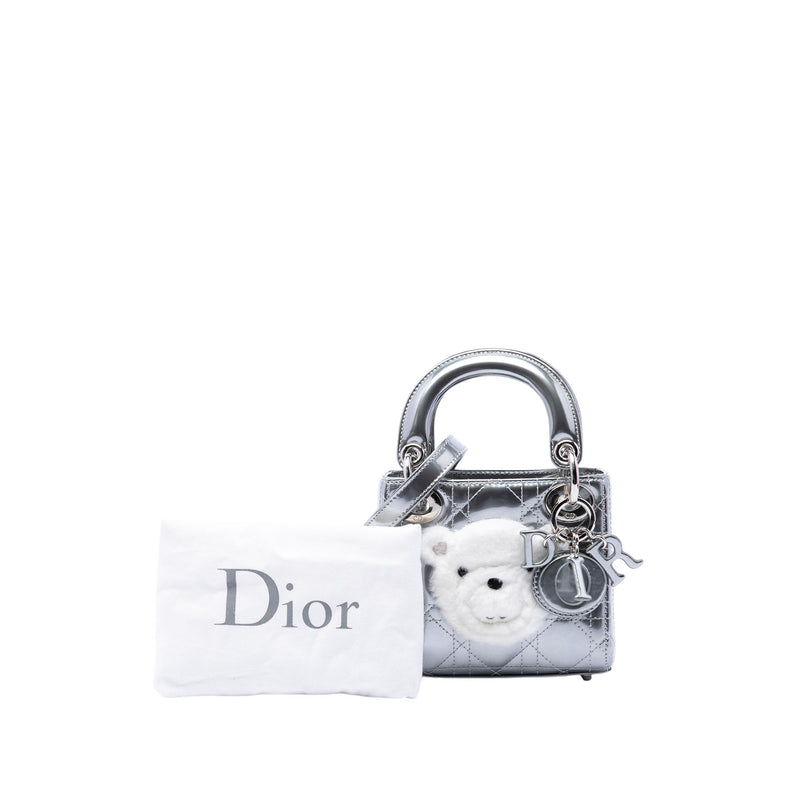 Micro Metallic Patent Cannage Bear Lady Dior - Image 7