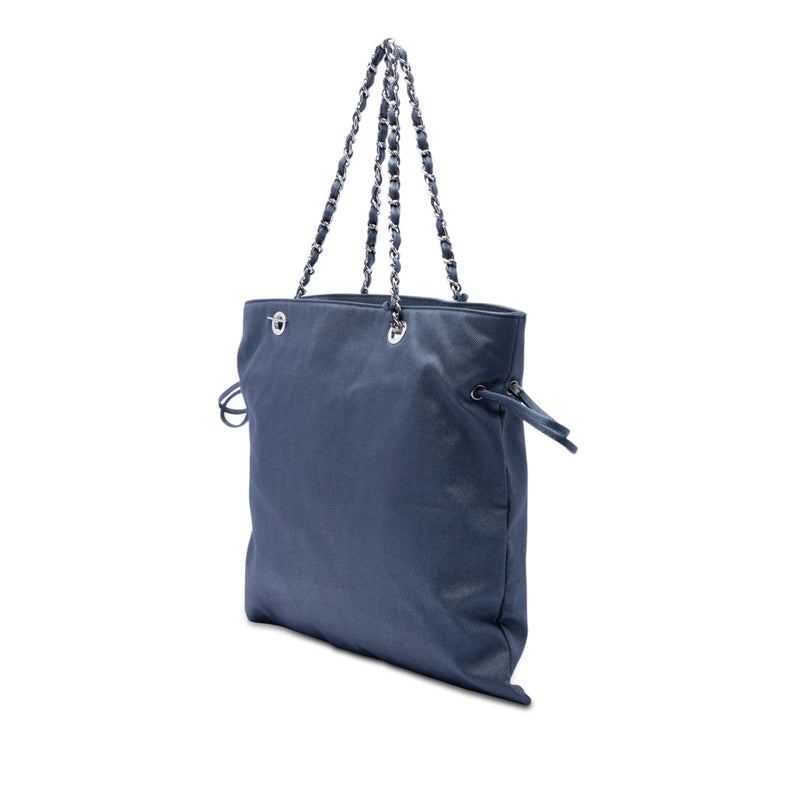 Large Denim CC Disc Bon Bon Tote - Image 2