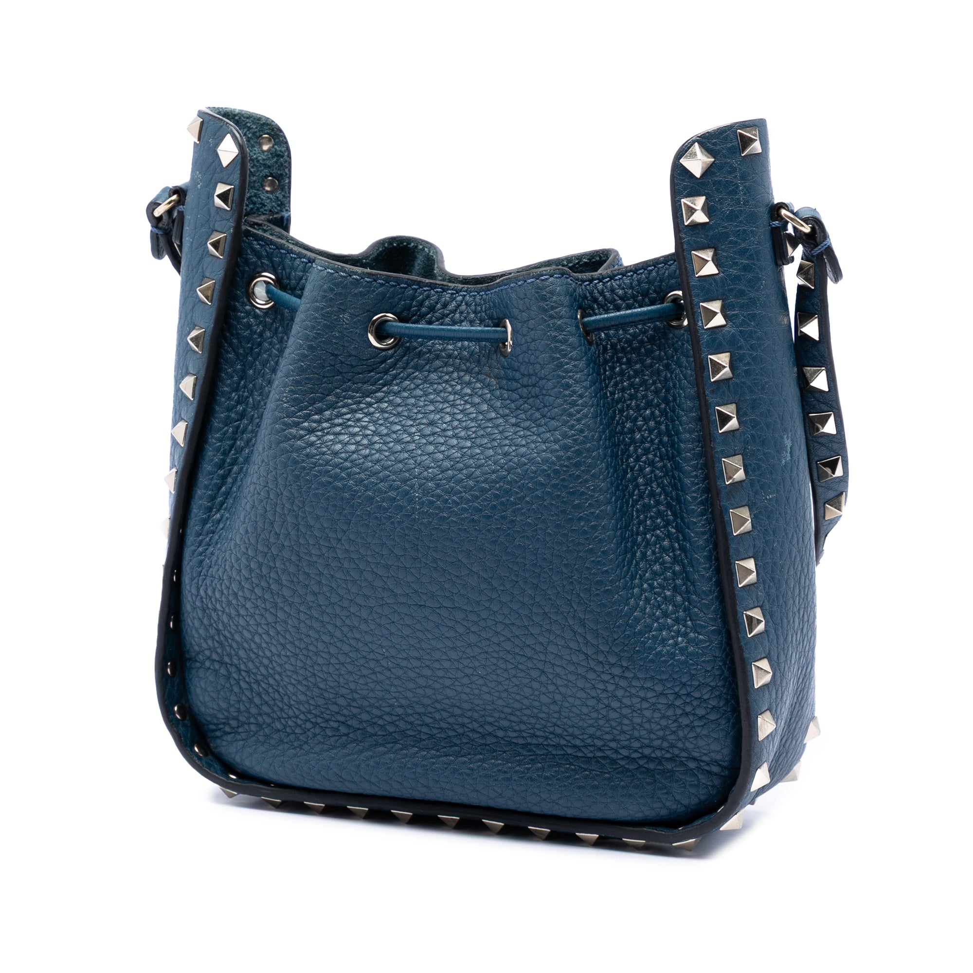 Small Grained Calfskin Rockstud Bucket Bag - Image 2