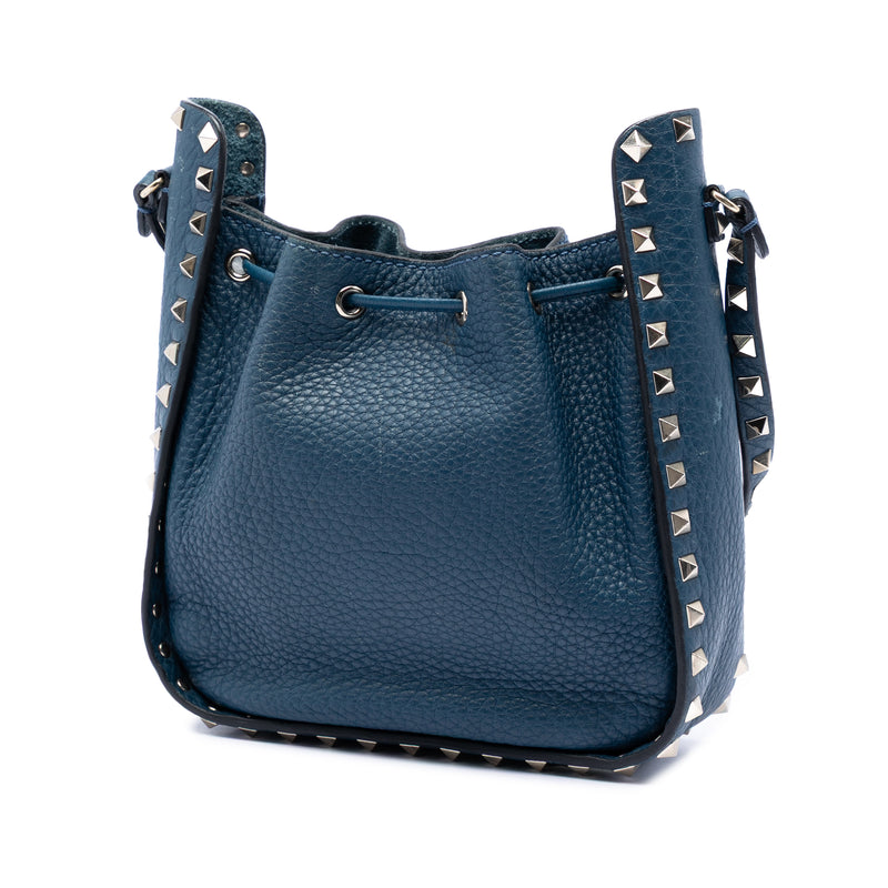 Small Grained Calfskin Rockstud Bucket Bag - Image 2