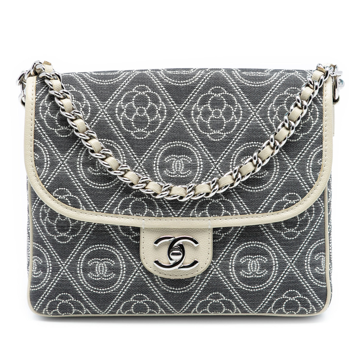 Camellia Printed Canvas Double Side Flap - Image 1