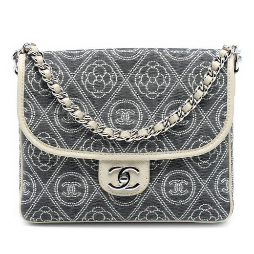 Camellia Printed Canvas Double Side Flap - Image 1