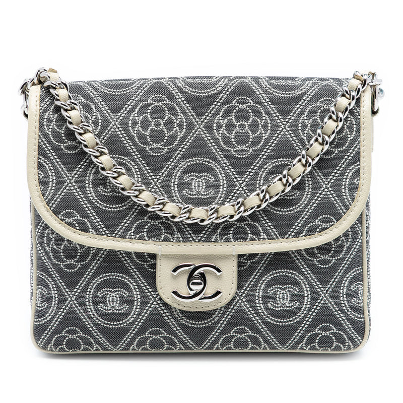 Camellia Printed Canvas Double Side Flap