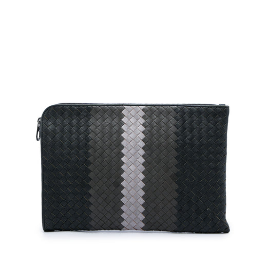 Tricolor Nappa Intrecciato Clutch - Image 1
