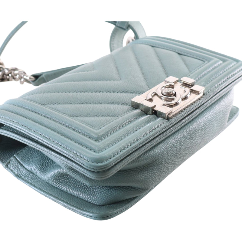 Small Chevron Caviar Boy Flap - Image 11