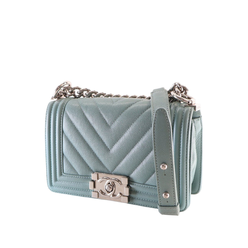 Small Chevron Caviar Boy Flap - Image 3