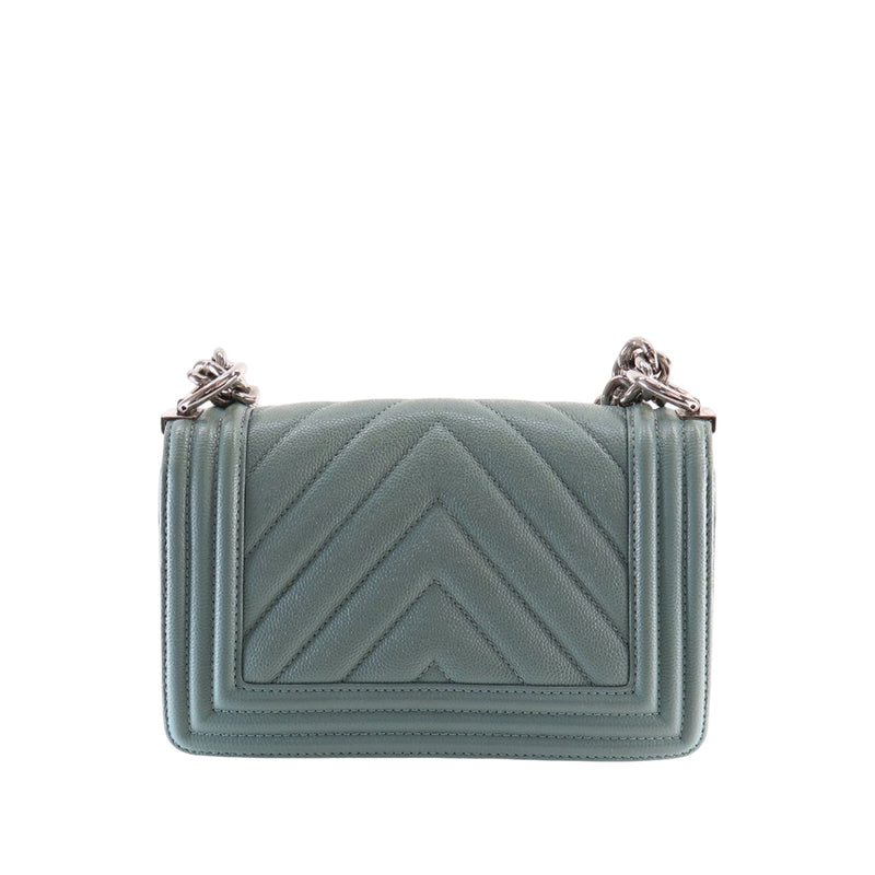 Small Chevron Caviar Boy Flap - Image 4