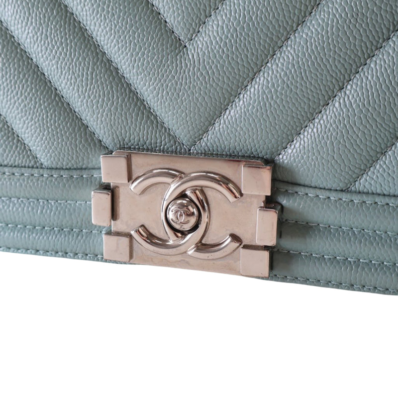 Small Chevron Caviar Boy Flap - Image 8