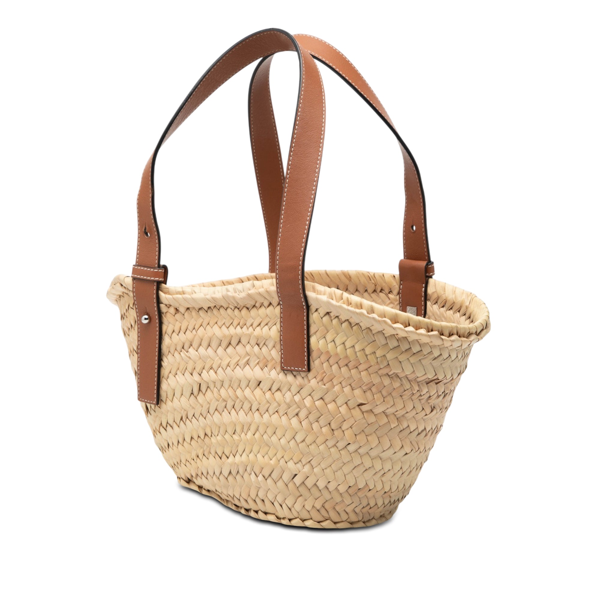 Small Raffia Anagram Basket Tote - Image 2