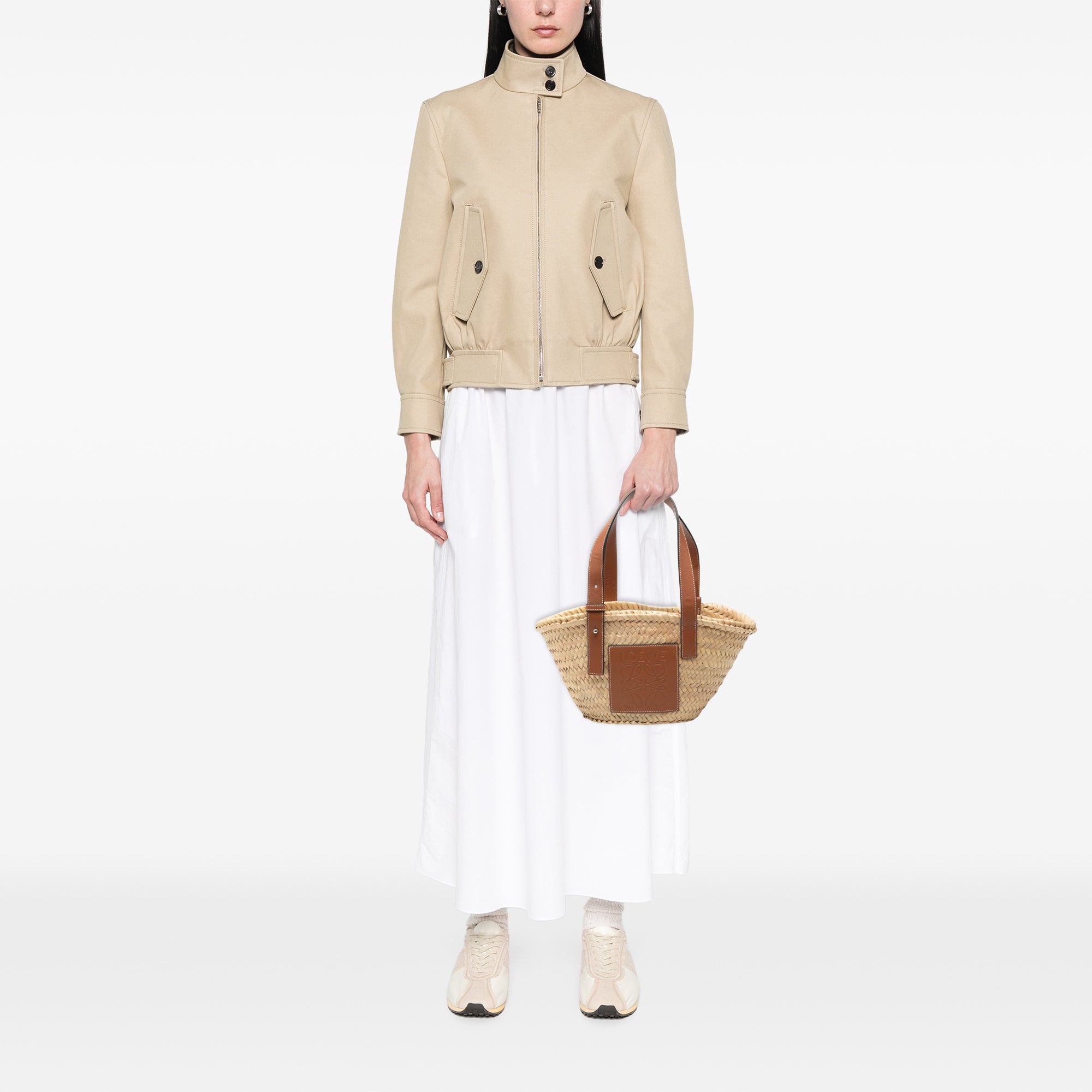 Small Raffia Anagram Basket Tote - Image 7