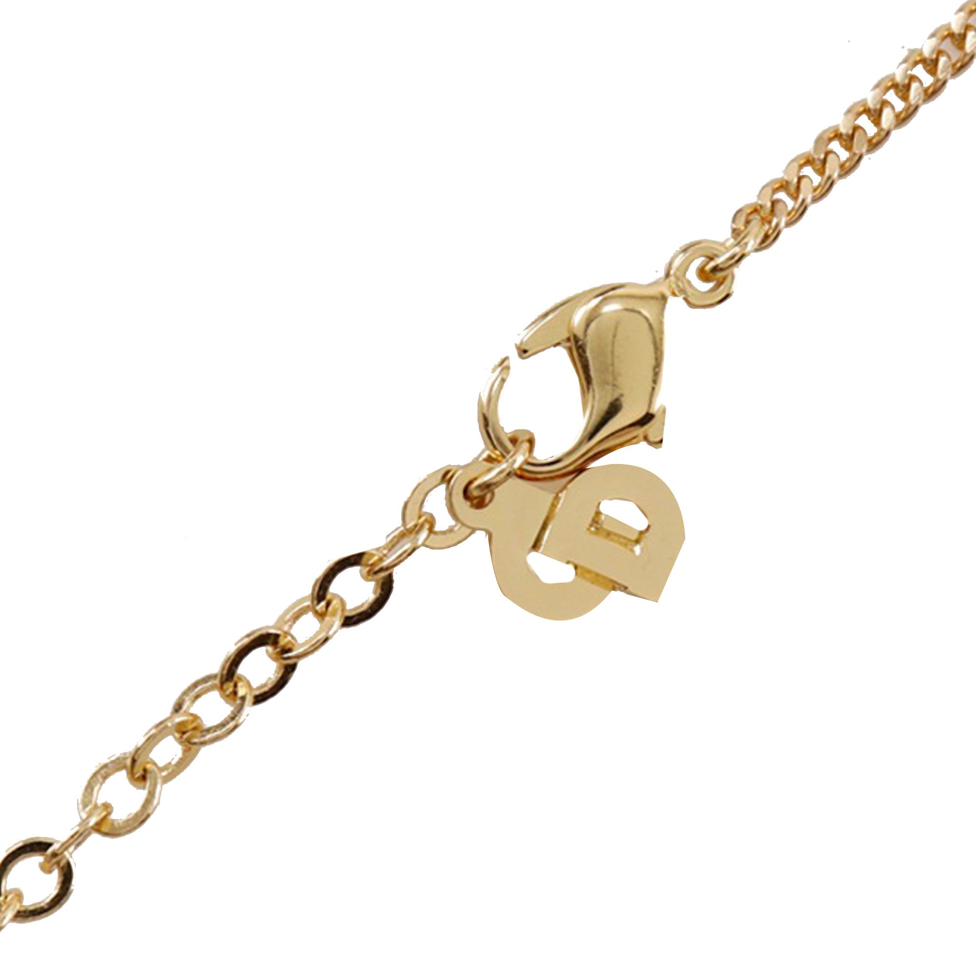 Gold Plated Rhinestone CD Logo Pendant Necklace - Image 4