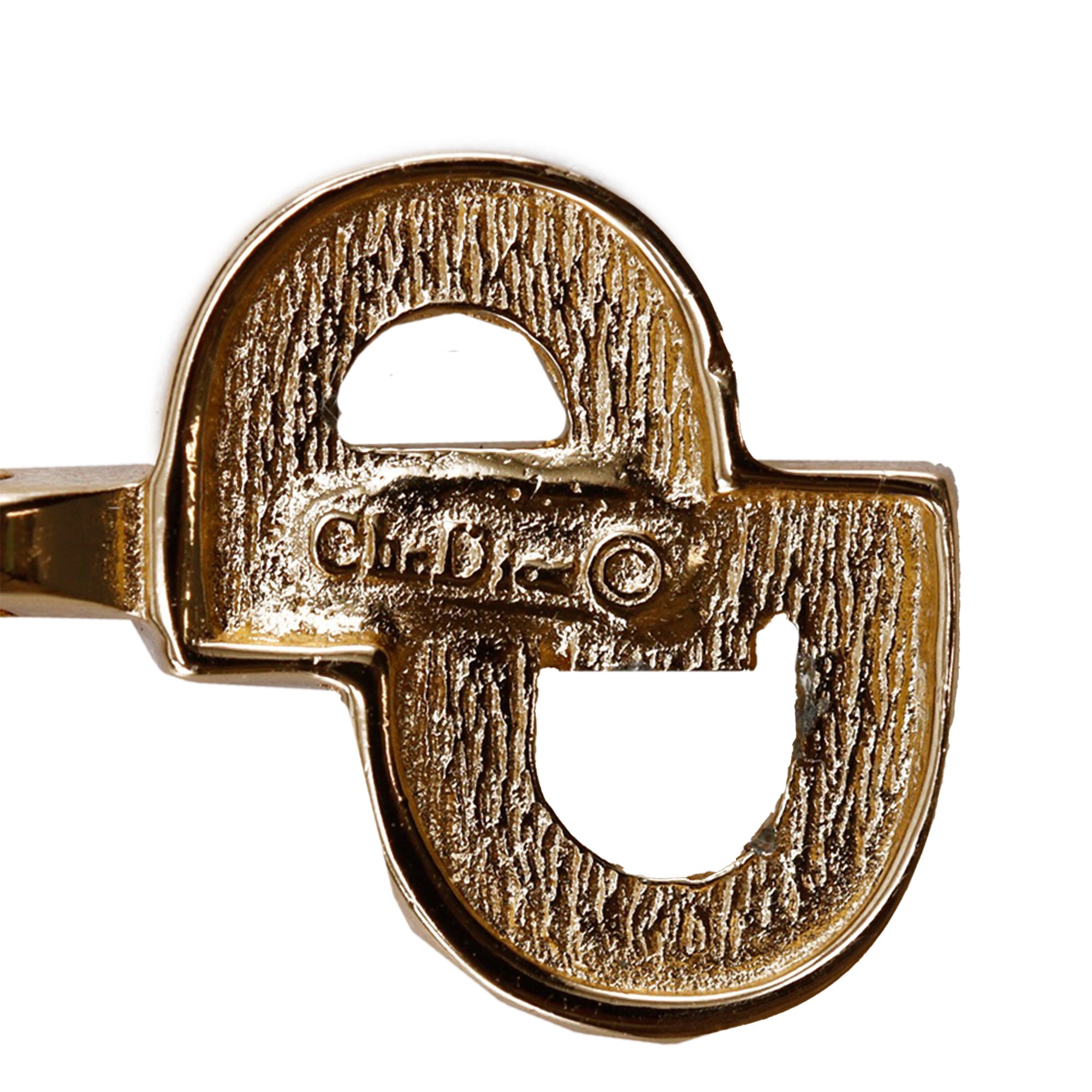 Gold Plated Rhinestone CD Logo Pendant Necklace - Image 6