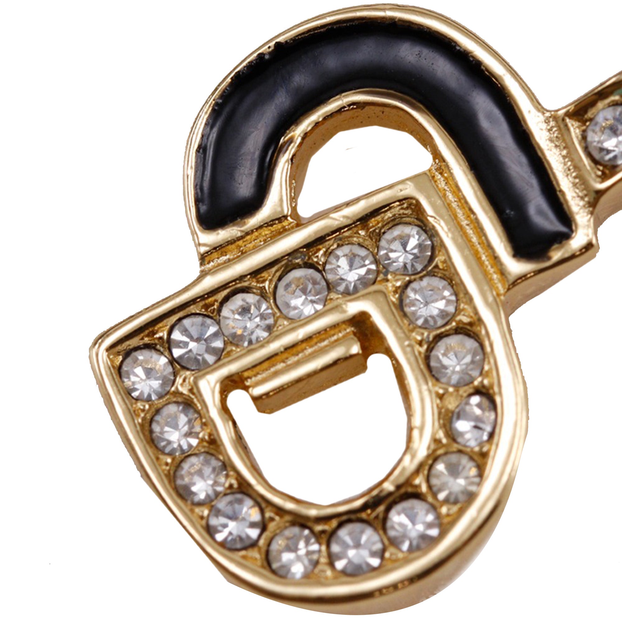 Gold Plated Rhinestone CD Logo Pendant Necklace - Image 7