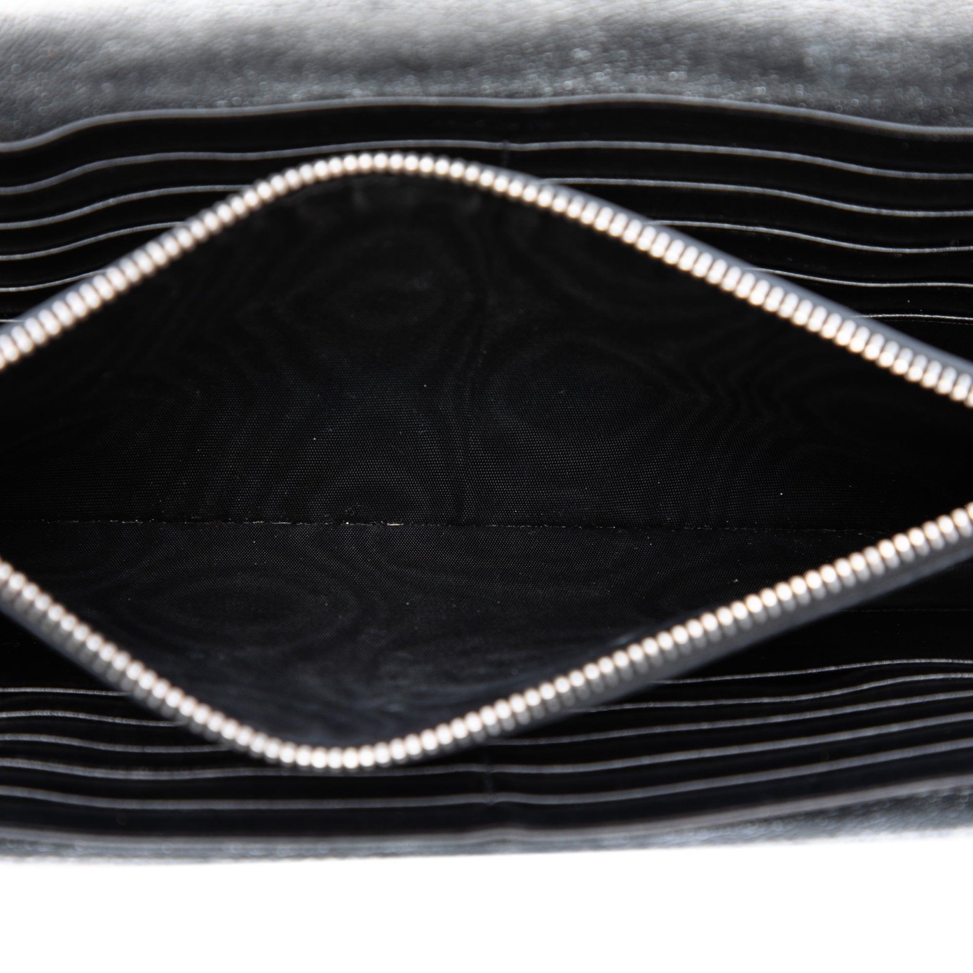 Metallic Calfskin Matelasse Chevron Monogram Chain Wallet - Image 4