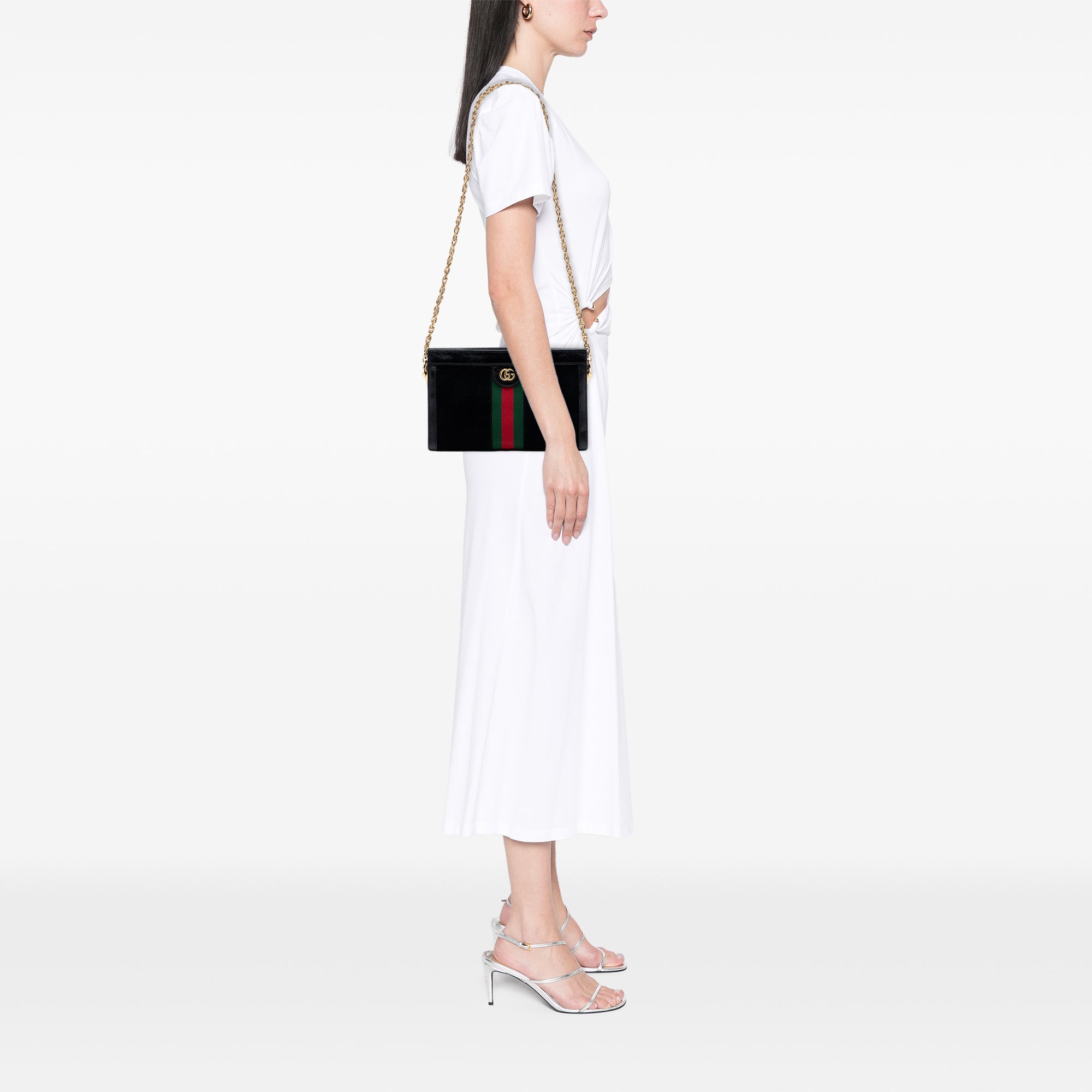 Small Suede Web Ophidia Chain Crossbody - Image 6