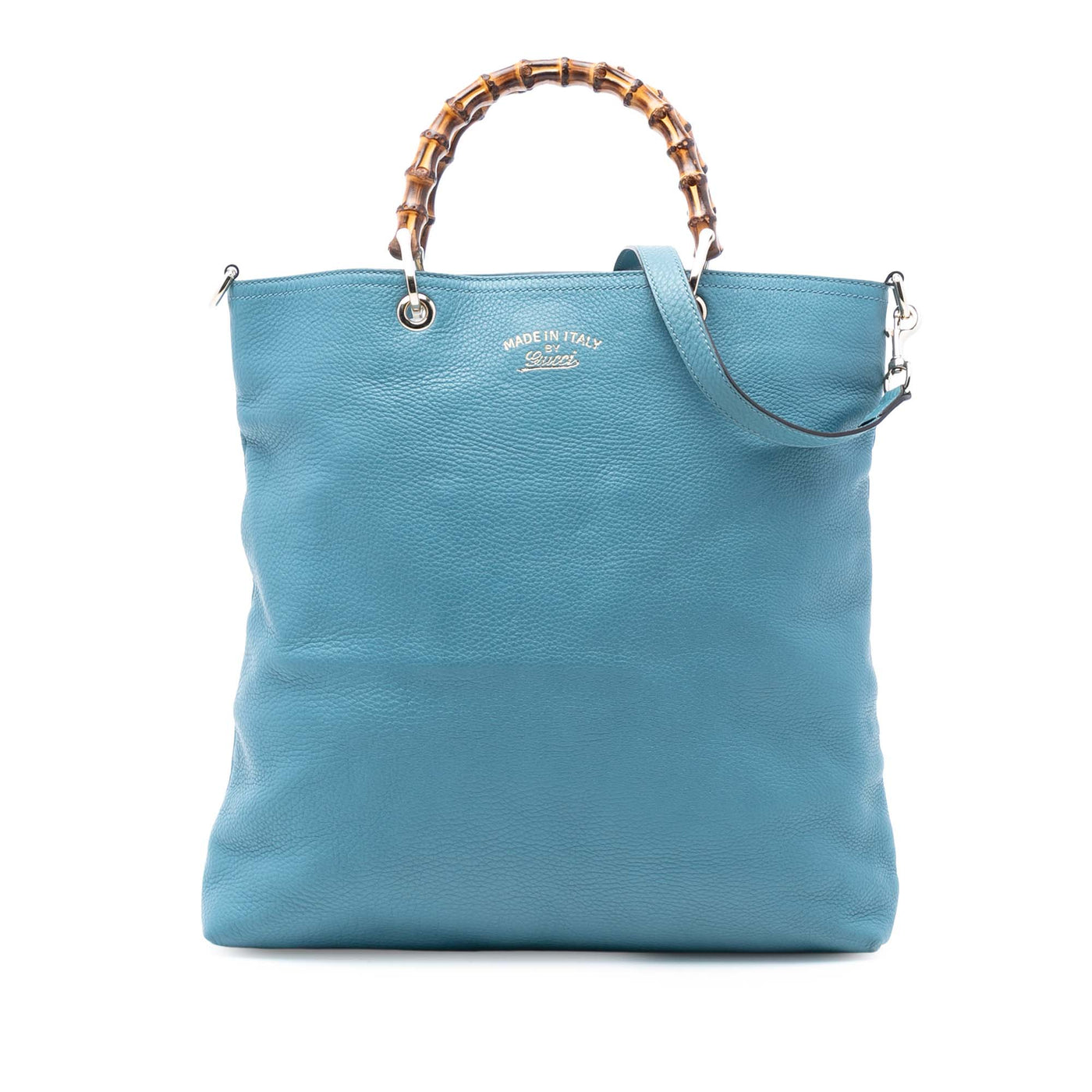 Tall Leather Bamboo Shopper Tote - Image 1