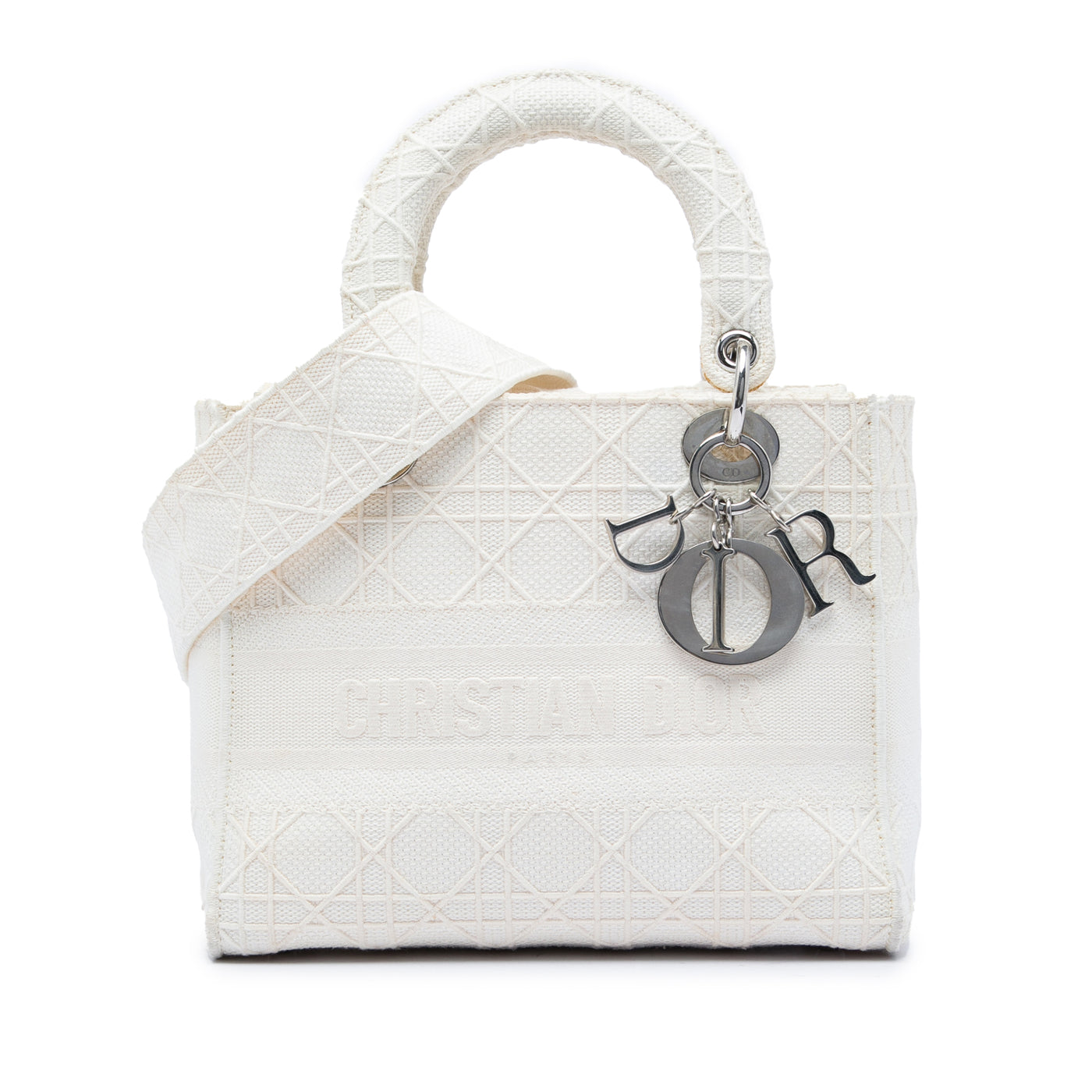 Medium Embroidered Canvas Cannage Lady D Lite - Image 1