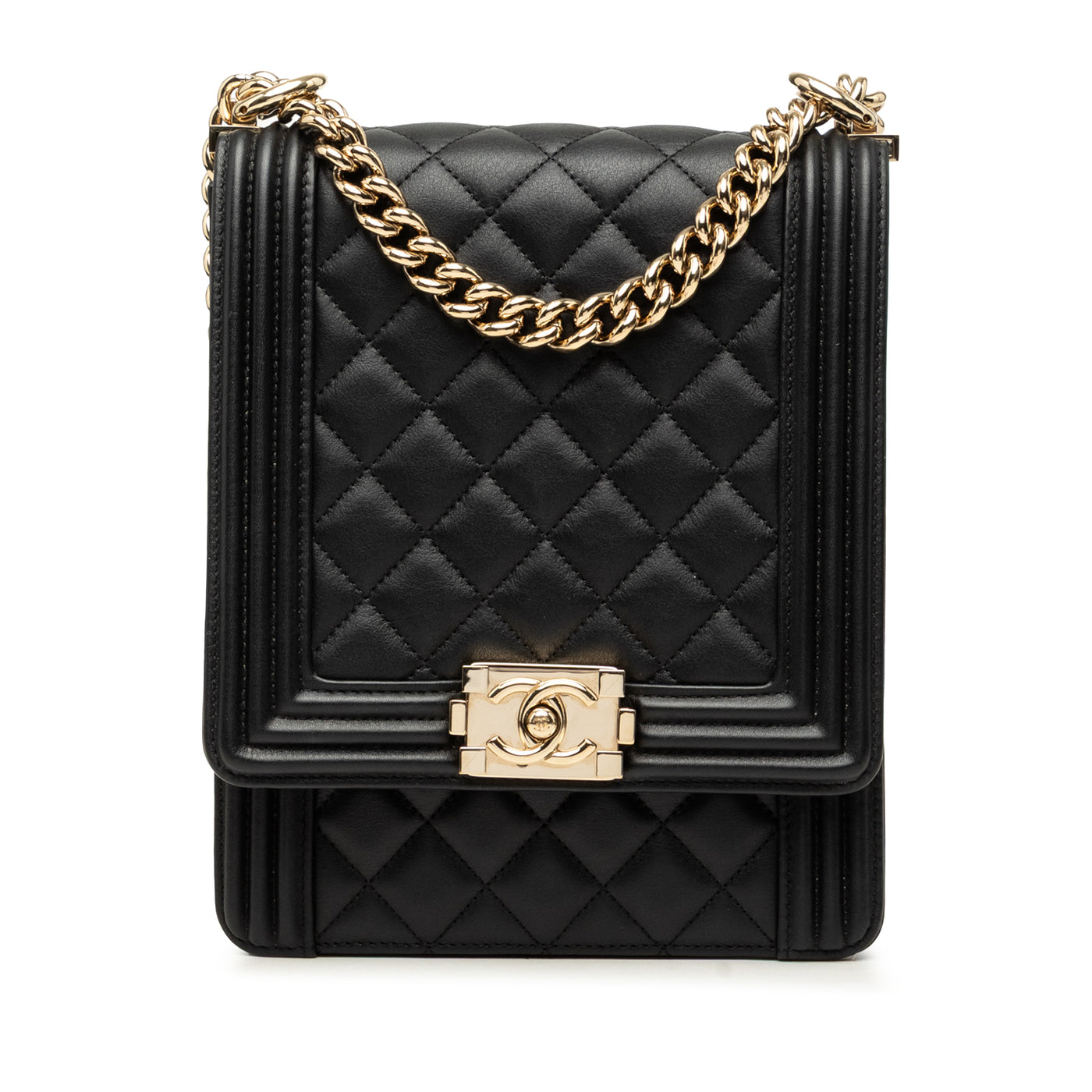 Quilted Lambskin North South Boy Flap - Image 1
