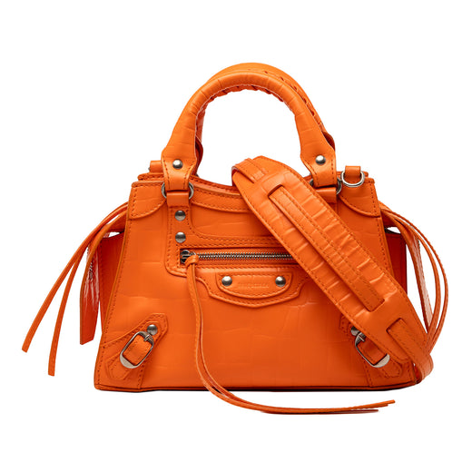 Mini Croc Embossed Calfskin Motocross Neo Classic City Satchel - Image 1