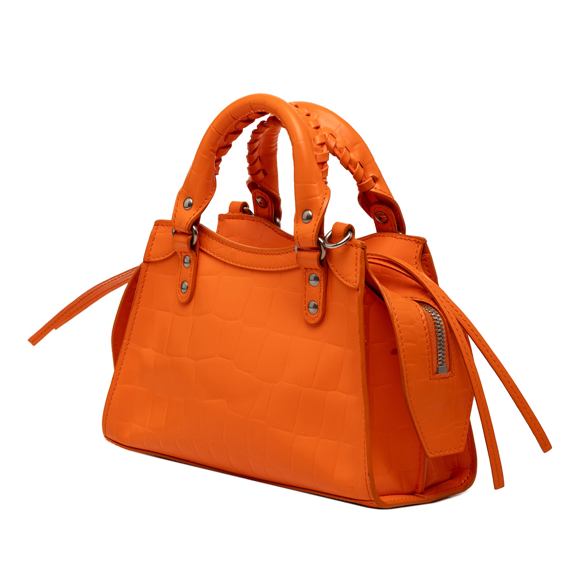 Mini Croc Embossed Calfskin Motocross Neo Classic City Satchel - Image 2