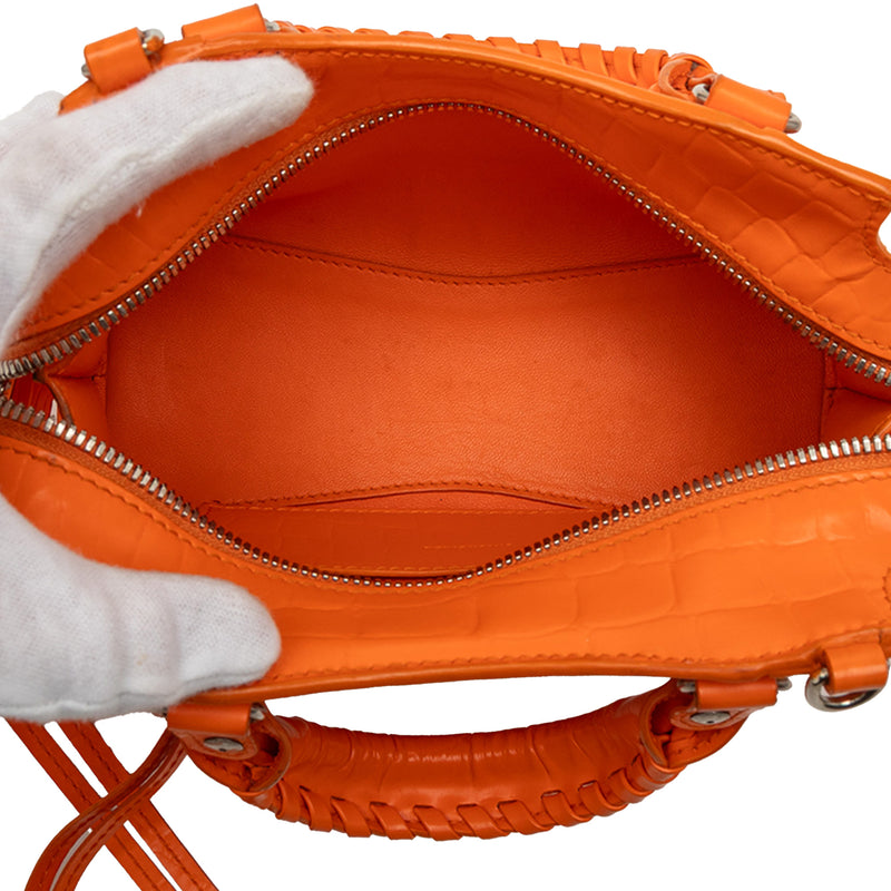 Mini Croc Embossed Calfskin Motocross Neo Classic City Satchel - Image 4